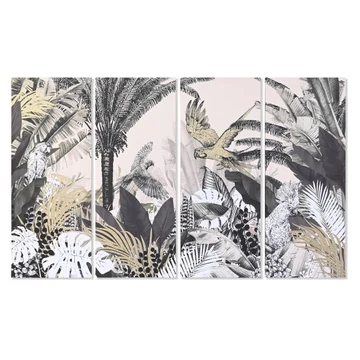 Kép szett trópusi vászon, mdf 160x3,8x100 cm arany, fekete S/4
