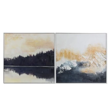 Kép táj absztrakt vászon, hungarocell 80x3x80 cm kék, narancssárga 2 féle