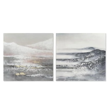 Kép táj vászon, fenyő, kézzelfestett 100x3,8x100 cm színes 2 féle