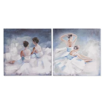 Kép táncos vászon, fenyő 100x3,5x100 cm kék, fehér 2 féle