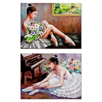 Kép táncos vászon, mdf 80x3x60 cm színes 2 féle