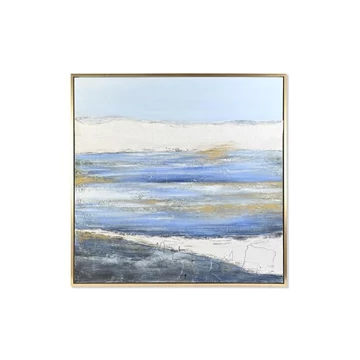 Kép tenger kézzel festett vászon, hungarocell 131x4x131 cm kék, fehér