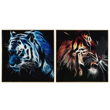 Kép tigris alumínium, mdf 80x3x80 cm fekete, színes 2 féle