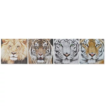 Kép tigris oroszlán vászon, mdf 40x1,8x40 cm színes 4 féle