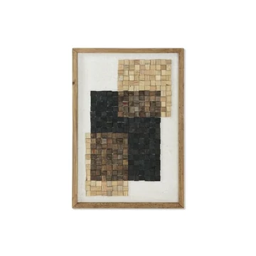 Kép újrahasznosított fa 42x4x62 cm natúr, színes