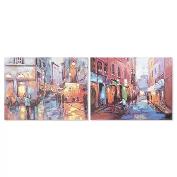 Kép utca vászon, mdf 120x3x90 cm színes 2 féle