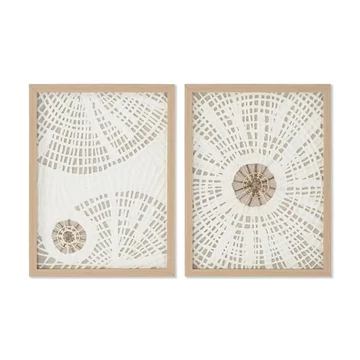 Kép üveg, papír 30x2x40 cm fehér, natúr S/2