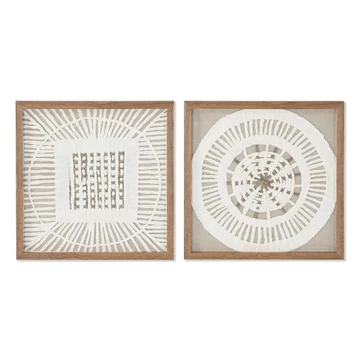 Kép üveg, papír 35x2x35 cm fehér, natúr S/2