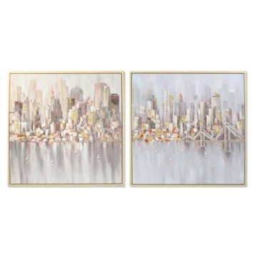 Kép város vászon, hungarocell 100x4x100 cm szürke, bézs 2 féle