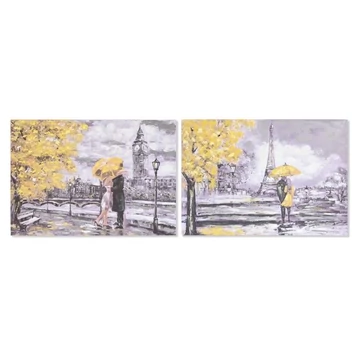 Kép város vászon, mdf 100x3x70 cm színes 2 féle