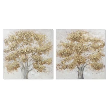 Kép vászon, fenyő, kézzelfestett 100x3,8x100 cm színes 2 féle