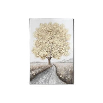 Kép vászon, hungarocell, lucfenyő, kézzelfestett 100x3,5x150 cm arany, szürke