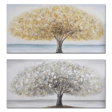 Kép vászon, mdf 120x3x60 cm arany, ezüst 2 féle