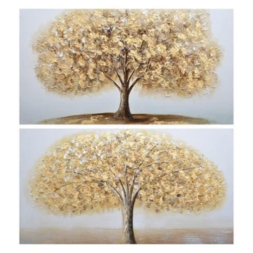 Kép vászon, mdf 120x3x60 cm arany, szürke 2 féle