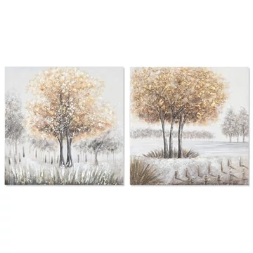 Kép vászon, mdf 80x3x80 cm arany, szürke 2 féle