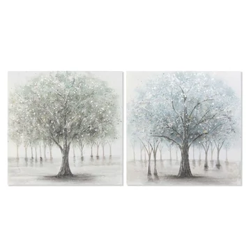 Kép vászon, mdf 80x3x80 cm kék, zöld 2 féle