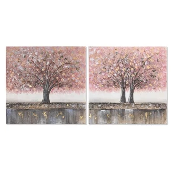 Kép vászon, mdf 80x3x80 cm pink, arany 2 féle