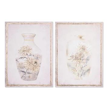 Kép váza vászon, mdf 50x1,8x70 cm bézs, arany 2 féle