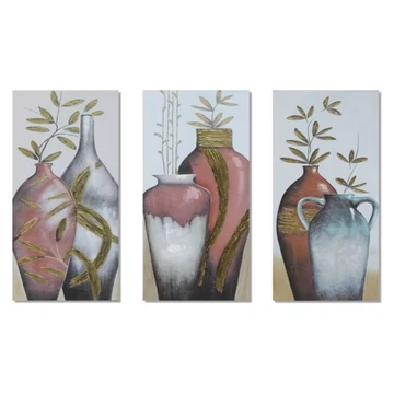 Kép vázák vászon, fenyő, kézzelfestett 60x2,8x120 cm színes 3 féle