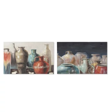 Kép vázák vászon, fenyő, kézzelfestett 90x2,7x60 cm színes 2 féle