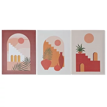 Kép vázák vászon, mdf 30x1,8x40 cm halvány rózsaszín, narancssárga 3 féle