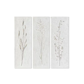 Kép virág vászon, szárazvirág 30x2x90 cm fehér, arany 3 féle