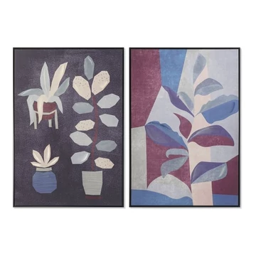Kép virágok hungarocell, vászon 83x4,5x123 cm kék 2 féle