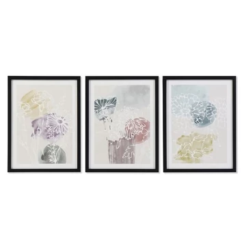 Kép virágos keretes hungarocell, mdf 30x3x40 cm színes 3 féle