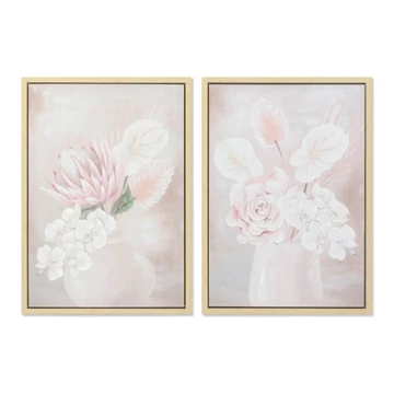 Kép virágtartó keretes vászon, hungarocell 50x4x70 cm bézs, pink 2 féle