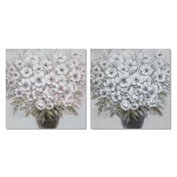 Kép virágtartó vászon, fenyő, kézzelfestett 80x2,8x80 cm kék, pink 2 féle