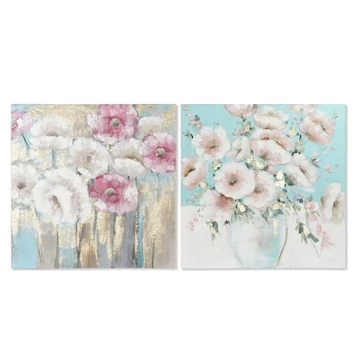 Kép virágtartó vászon, fenyő, kézzelfestett 99,5x3,5x99,5 cm színes 2 féle