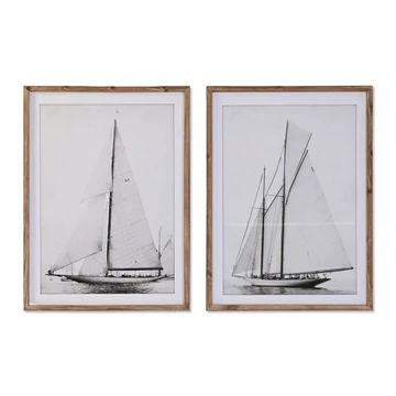 Kép vitorlás lucfenyő, üveg 60x2,5x80 cm fehér 2 féle