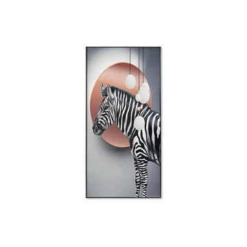 Kép zebra alumínium, mdf 80x3x160 cm fekete, fehér