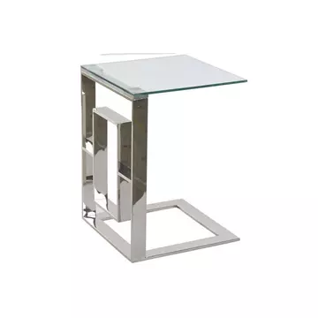 Kisasztal acél, üveg 40x40x55 cm színes
