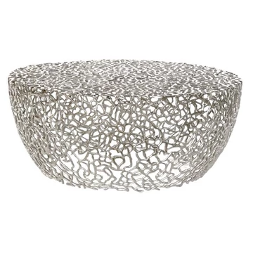 Kisasztal alumínium 76x76x33 cm ezüst