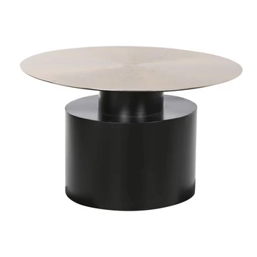 Kisasztal fém 76x76x46 cm arany, fekete