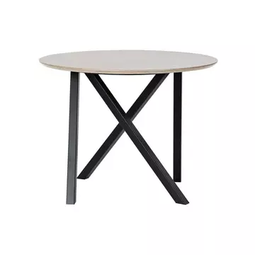 Kisasztal fém, fa 65x65x49,5 cm világosbarna, fekete
