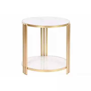 Kisasztal fém, márvány 49x49x50 cm arany, fehér
