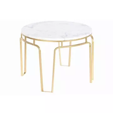 Kisasztal fém, márvány 60x60x44,5 cm arany, fehér