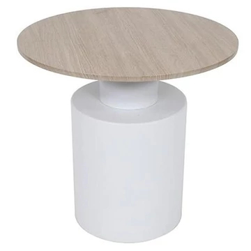 Kisasztal fém, mdf 55x55x52,5 cm fehér