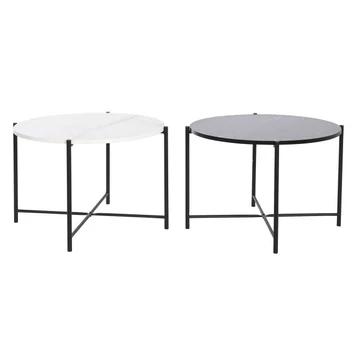 Kisasztal fém, mdf 60x60x40 cm fehér, fekete 2 féle