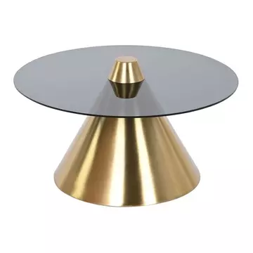 Kisasztal fém, üveg 60x60x34 cm arany