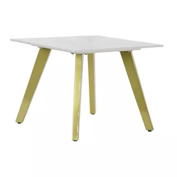 Kisasztal kerámia, fém 60x60x48 cm arany, fehér