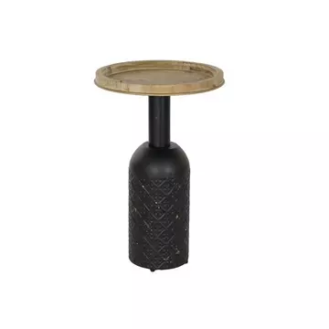 Kisasztal lucfenyő, fém 41,5x41,5x65 cm natúr, fekete