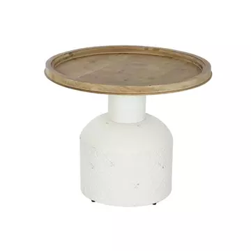 Kisasztal lucfenyő, fém 61,5x61,5x51 cm fehér, natúr