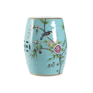 Kisasztal madaras porcelán 35x35x45 cm kék