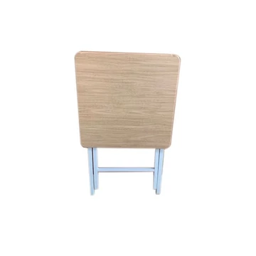 Kisasztal mdf, fém 48x48x66 cm natúr, fehér