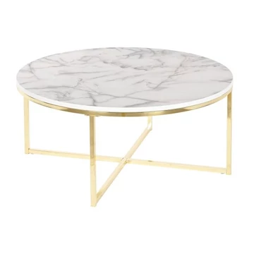 Kisasztal mdf, fém 80x80x35 cm fehér