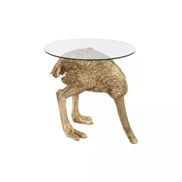 Kisasztal poly, üveg 68,5x60,5x61,5 cm arany