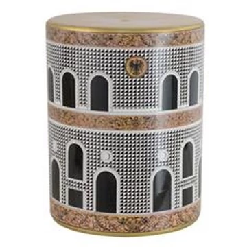 Kisasztal porcelán 34x34x44 cm natúr, fehér, fekete